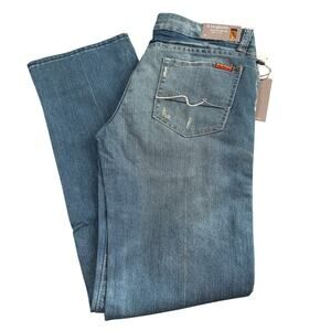 7 For All Mankind Boot Cut Jeans 29 NWT Distressed Y2K Western Americana